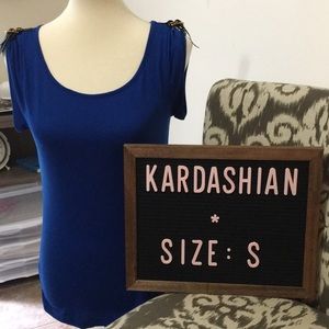 Kardashian Kollection‎ blue top size small